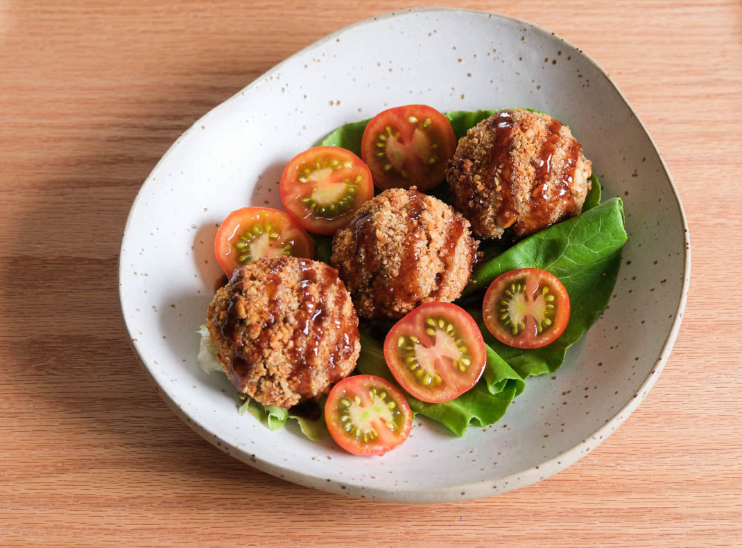 Korokke sans friture, avec chapelure aux noix