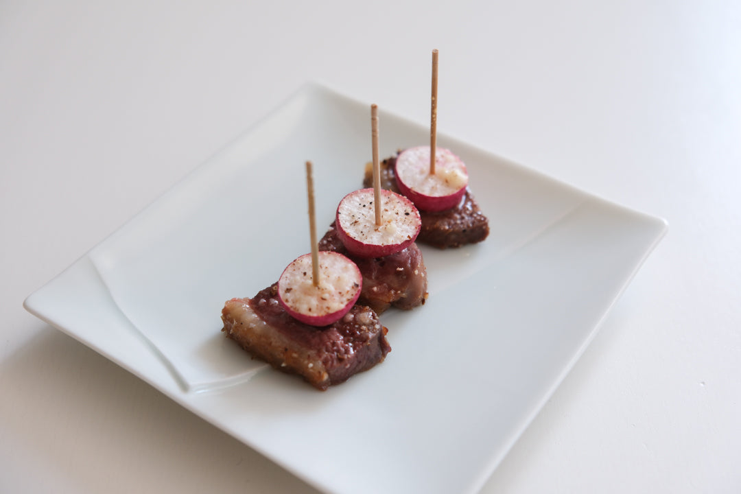 Brochettes de canard mariné au miso