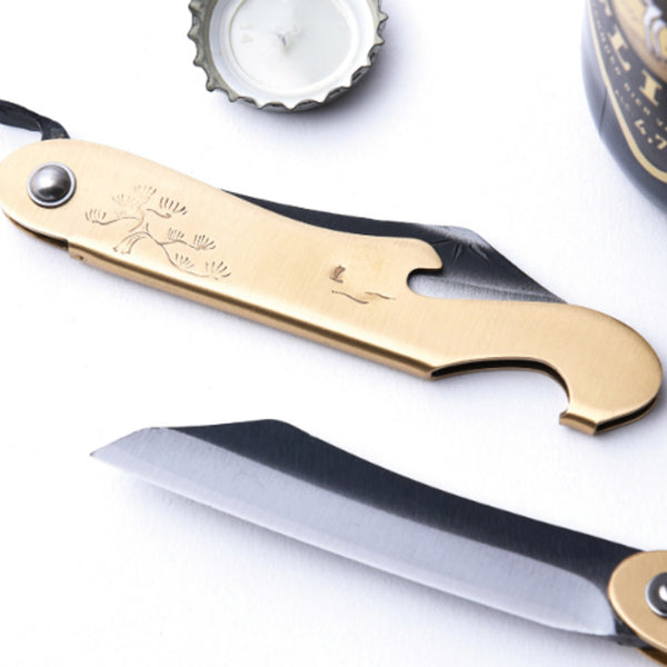 Couteau japonais Fuji higonokami lame acier carbone fabircation artisanale  - Escale Sensorielle