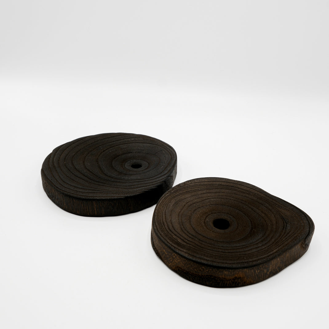 Burnt Kiri wood trivet - small