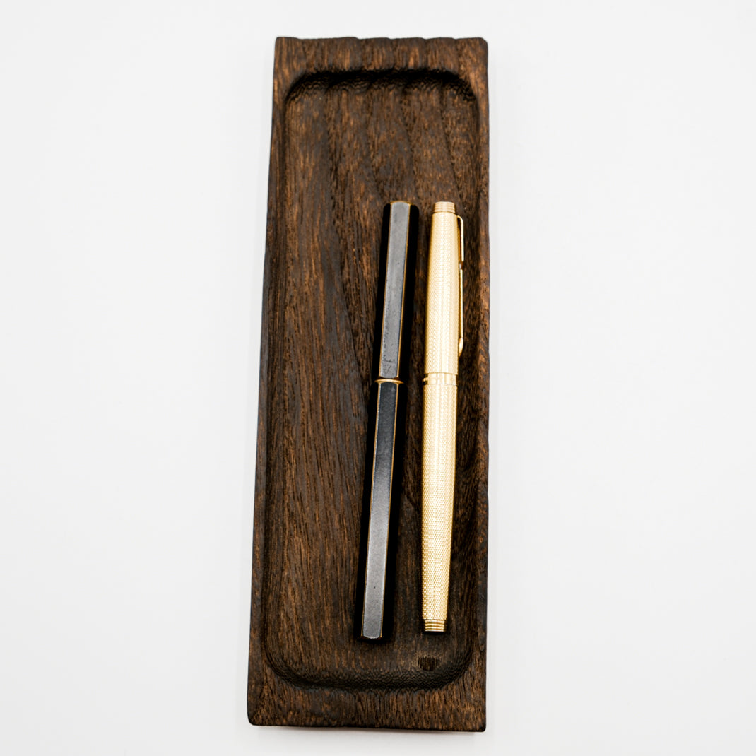 Burnt Kiri wood pen holder