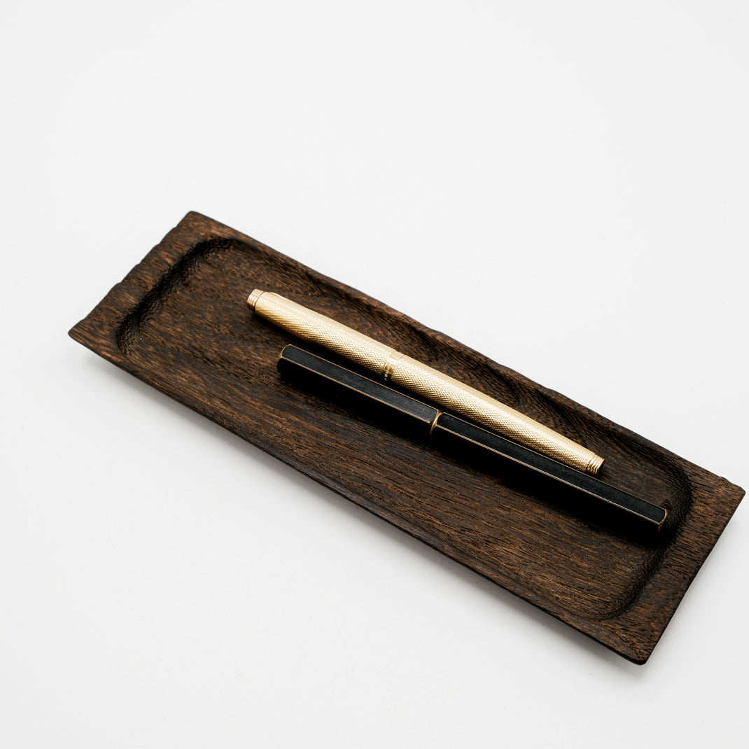 Burnt Kiri wood pen holder