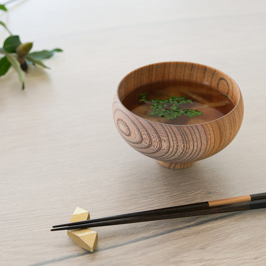 Bol rond en bois AEKA あえか (Smoke Gray)