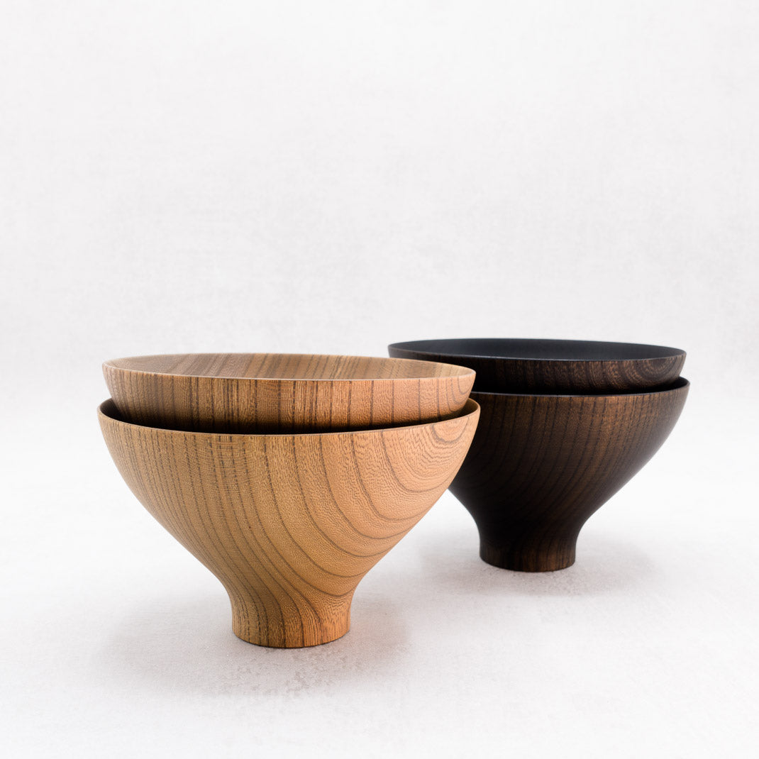 Wooden bowl AEKA あえか (Smoke Gray)