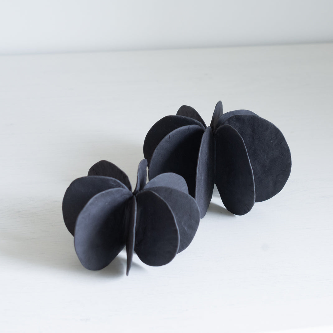 Set of 2 Black Petal Objects