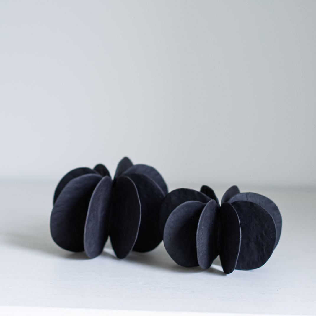 Set of 2 Black Petal Objects