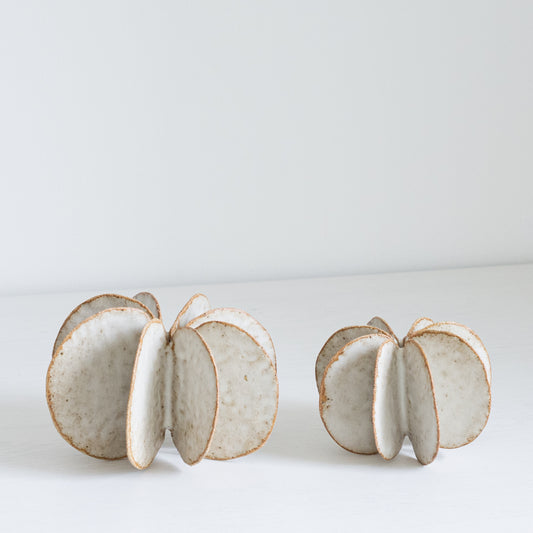 Set of 2 White Petal Objects