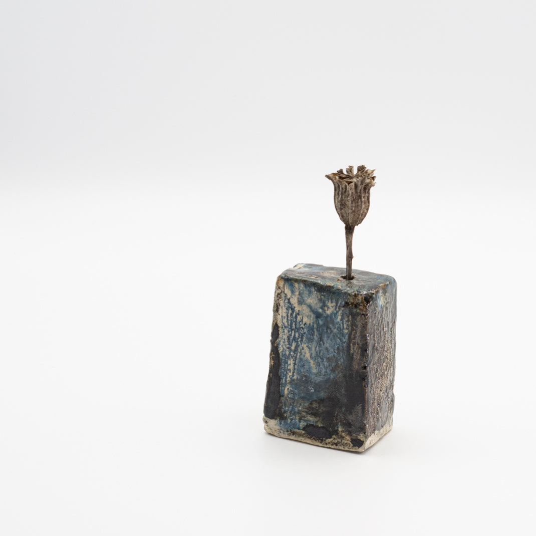 Small dry blue vase, unique piece