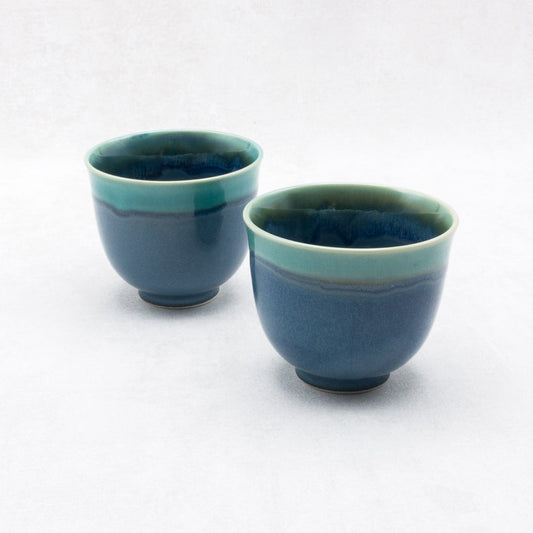 Set of two Asagi cups