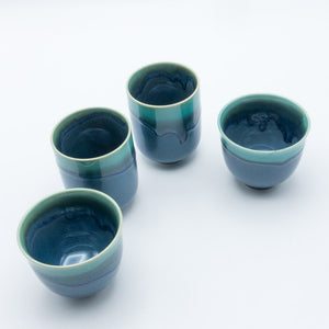 Set of two Asagi cups