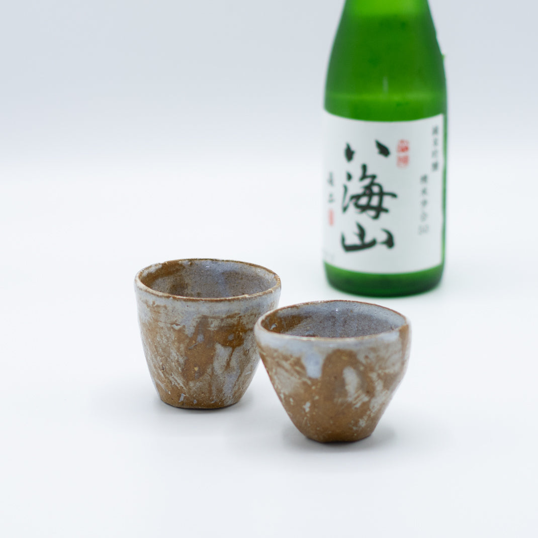 Set of 2 sake cups, unique pieces