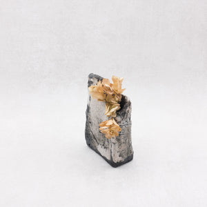 Dry Raku rock vase, unique piece