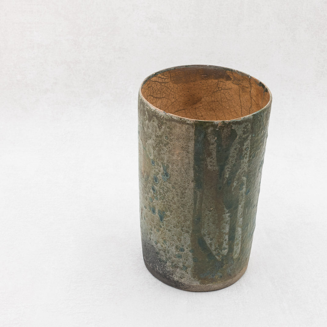 Jade Green Raku Vase, unique piece