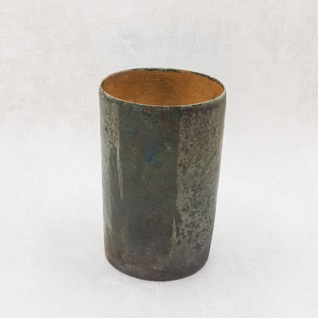 Jade Green Raku Vase, unique piece