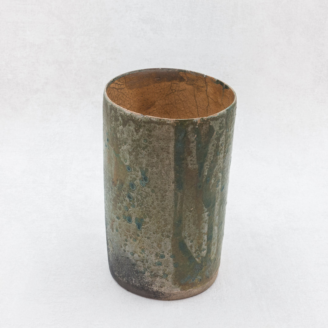 Jade Green Raku Vase, unique piece